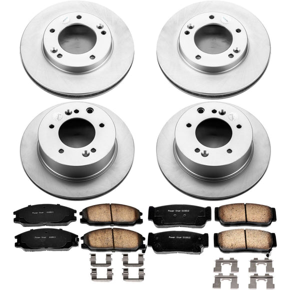 PowerStop Genuine Geomet Coated Rotor and Low-Dust Ceramic Brake Pad Kit