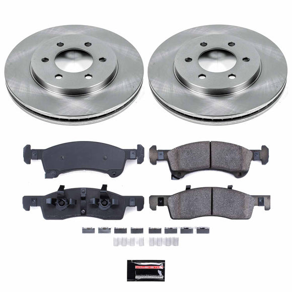 PowerStop OE Stock Replacement Low-Dust Ceramic Brake Pad and Rotor Kit
