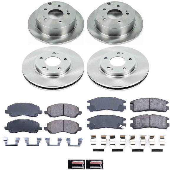 PowerStop OE Stock Replacement Low-Dust Ceramic Brake Pad and Rotor Kit