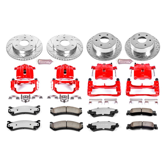 PowerStop Z36 Truck and SUV Ceramic Brake Pad, Drilled & Slotted Rotor, and Cali