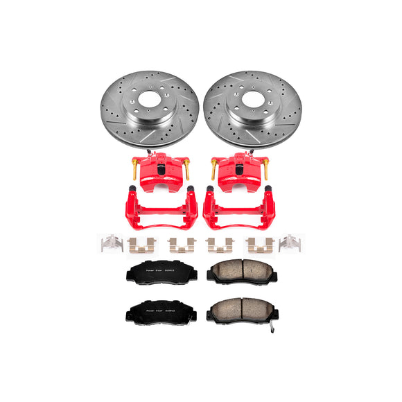 PowerStop Z23 Daily Driver Carbon-Fiber Ceramic Pads Drilled & Slotted Rotor & C