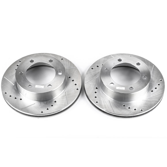 PowerStop Evolution Drilled Slotted Rotors Pair Front For Toyota Tacoma