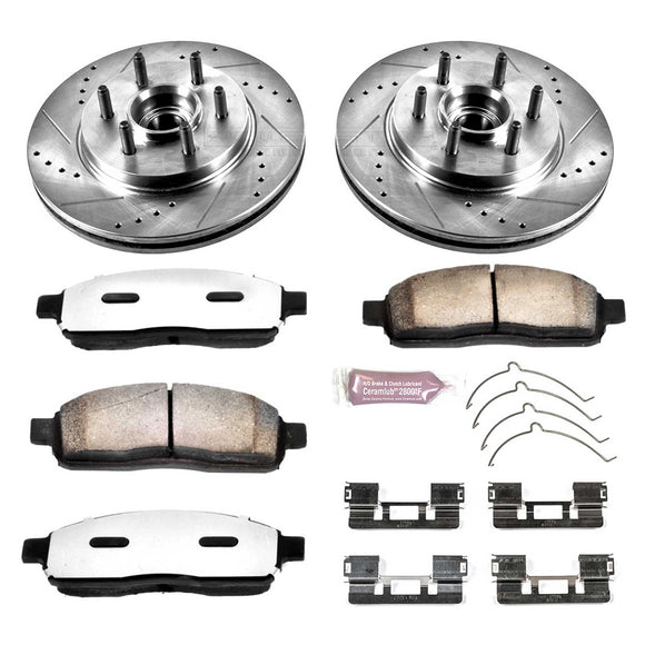 PowerStop Z36 Carbon-Fiber Ceramic Brake Pad with Drilled and Slotted Rotor Kit