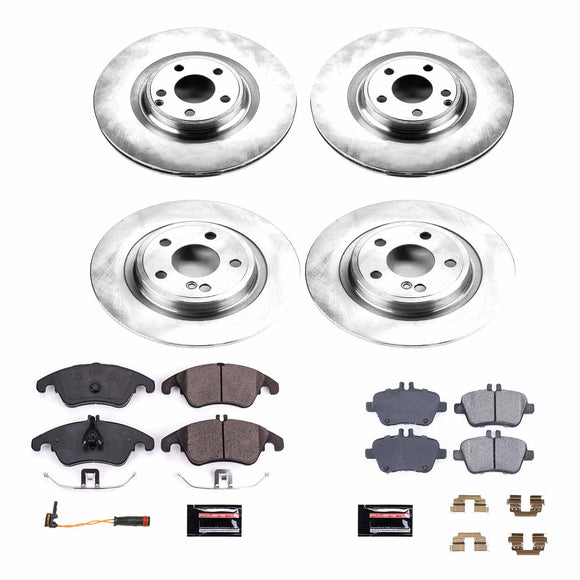 PowerStop OE Stock Replacement Low-Dust Ceramic Brake Pad and Rotor Kit