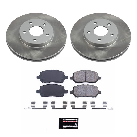 PowerStop Semi-Coated Rotor and Low-Dust Ceramic Brake Pad Kit