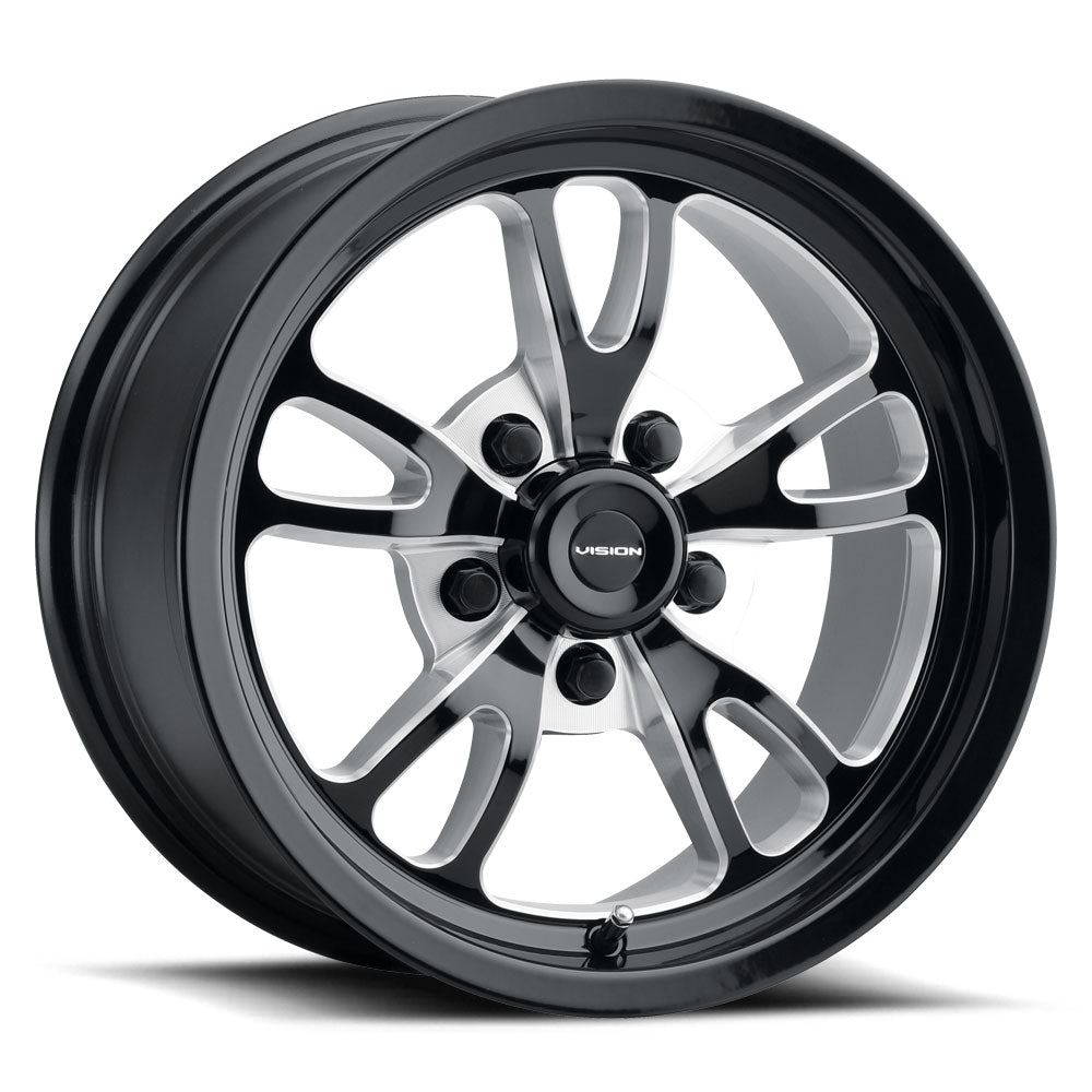 15x10 Vision 149 Patriot Black Milled Spoke 5x114.3 5x4.5 ET25 Wheel Rim