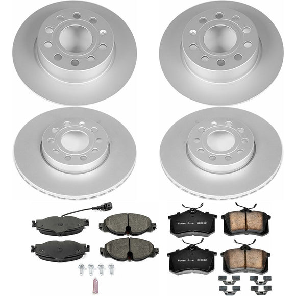 PowerStop Genuine Geomet Coated Rotor and Carbon-Fiber Ceramic Brake Pad Kit