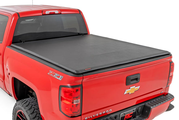 Rough Country Soft Roll Up Bed Cover 6'7" Bed For Chevy GMC 1500 14-18