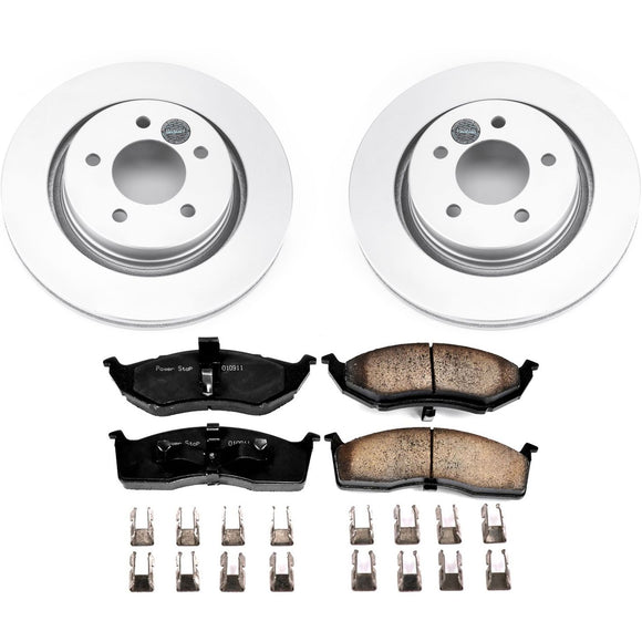 PowerStop Genuine Geomet Coated Rotor and Low-Dust Ceramic Brake Pad Kit
