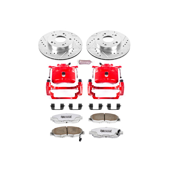 PowerStop Z26 Street Performance Ceramic Brake Pad, Drilled Slotted Rotor, and C