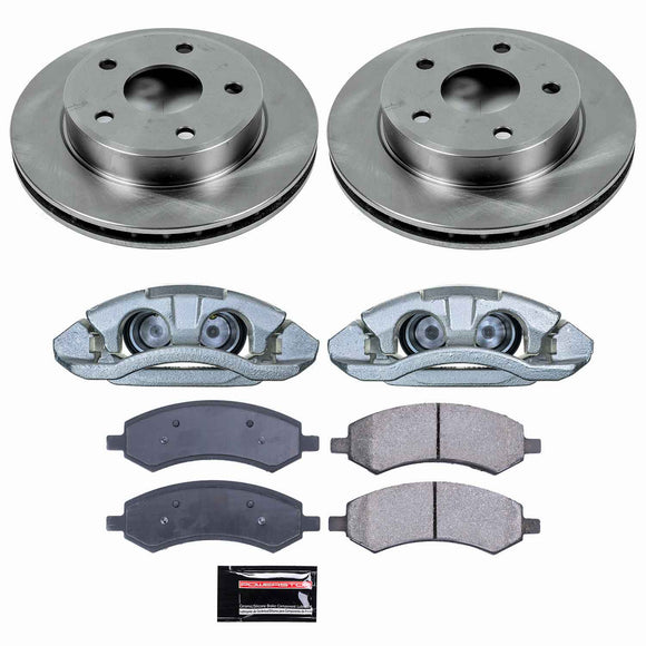 PowerStop OE Stock Replacement Low-Dust Ceramic Brake Pad, Rotor and Caliper Kit