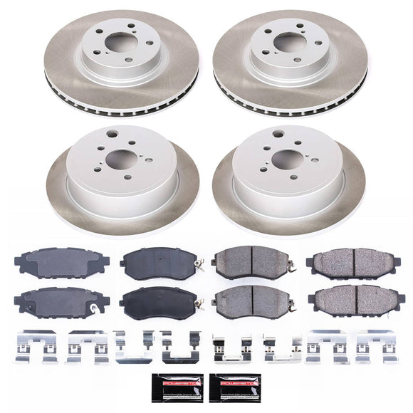 PowerStop Semi-Coated Rotor and Low-Dust Ceramic Brake Pad Kit