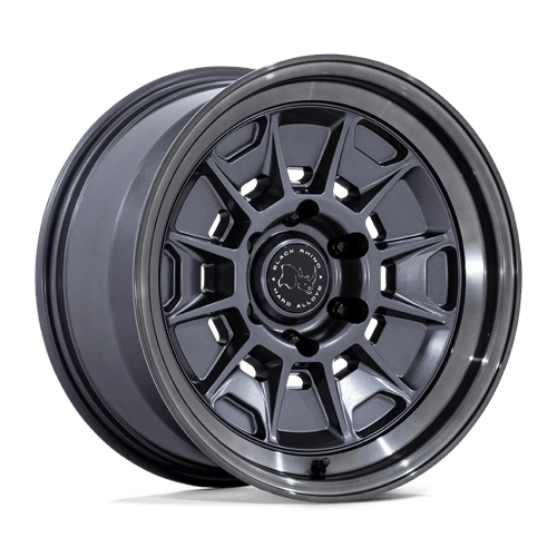 18x9 Black Rhino BR021 Mondo Matte Black W/ Gloss Black Lip 6x139.7 ET12 Wheel