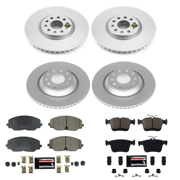 PowerStop Genuine Geomet Coated Rotor and Carbon-Fiber Ceramic Brake Pad Kit