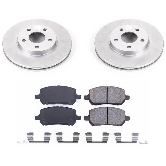 PowerStop Genuine Geomet Coated Rotor and Low-Dust Ceramic Brake Pad Kit
