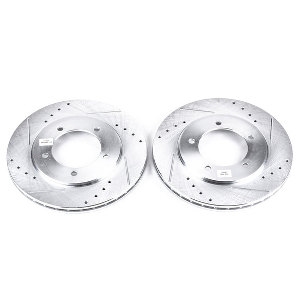 PowerStop Evolution Drilled Slotted Rotors Pair Front For Suzuki GrVitara