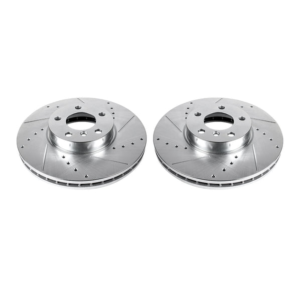 PowerStop Evolution Drilled Slotted Rotors Pair Front For BMW X5