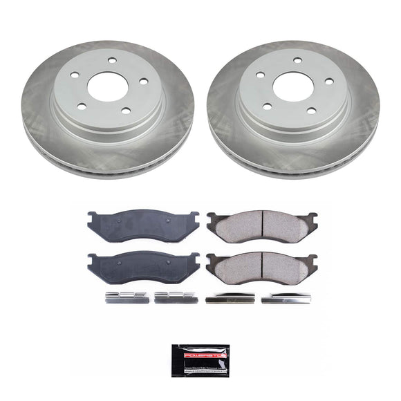 PowerStop Semi-Coated Rotor and Low-Dust Ceramic Brake Pad Kit
