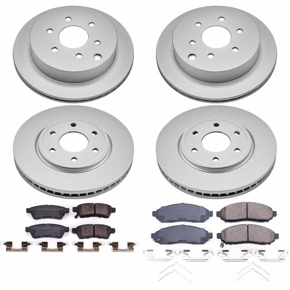 PowerStop Genuine Geomet Coated Rotor and Low-Dust Ceramic Brake Pad Kit