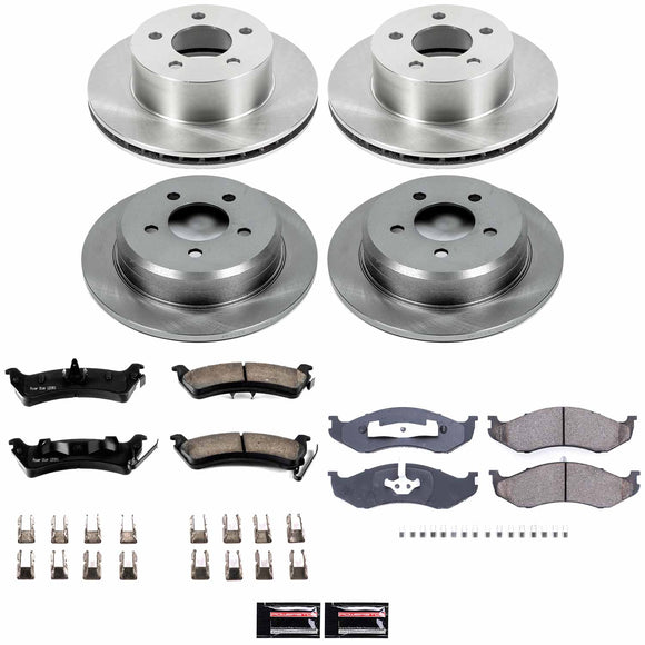 PowerStop OE Stock Replacement Low-Dust Ceramic Brake Pad and Rotor Kit