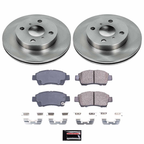 PowerStop OE Stock Replacement Low-Dust Ceramic Brake Pad and Rotor Kit