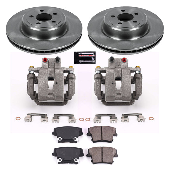 PowerStop OE Stock Replacement Low-Dust Ceramic Brake Pad, Rotor and Caliper Kit