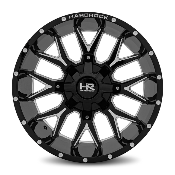 20x10 Hardrock Affliction Gloss Black Milled 5x127/139.7 ET-19 wheel/rim