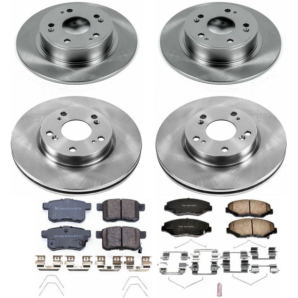 PowerStop OE Stock Replacement Low-Dust Ceramic Brake Pad and Rotor Kit