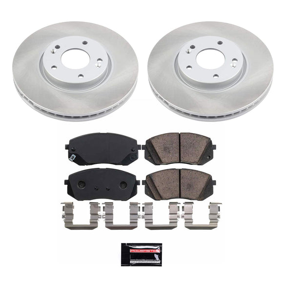 PowerStop Semi-Coated Rotor and Low-Dust Ceramic Brake Pad Kit
