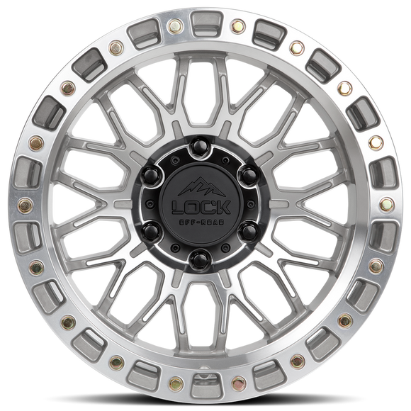 17x9 Lock Off-Road Combat Maching With Clear Coat 5x127 ET-12 Wheel Rim