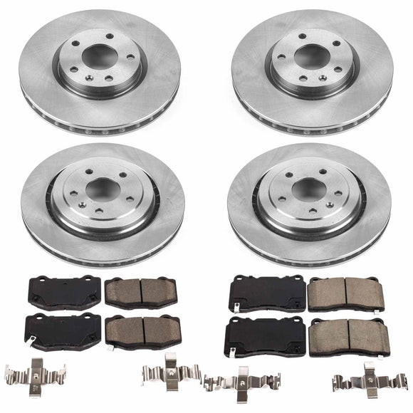 PowerStop OE Stock Replacement Low-Dust Ceramic Brake Pad and Rotor Kit