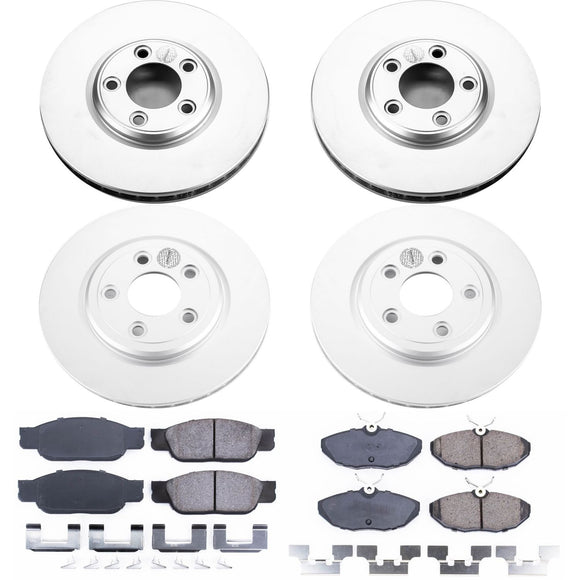 PowerStop Genuine Geomet Coated Rotor and Low-Dust Ceramic Brake Pad Kit