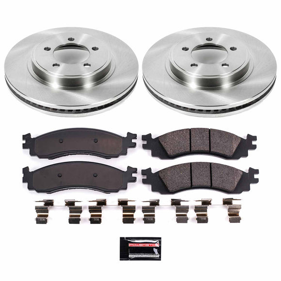 PowerStop OE Stock Replacement Low-Dust Ceramic Brake Pad and Rotor Kit