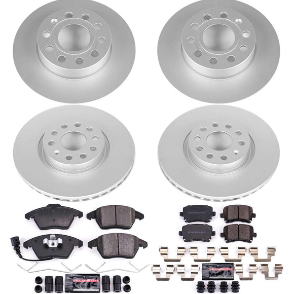 PowerStop Genuine Geomet Coated Rotor and Carbon-Fiber Ceramic Brake Pad Kit