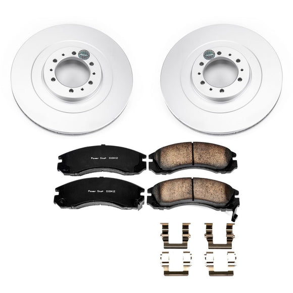 PowerStop Genuine Geomet Coated Rotor and Low-Dust Ceramic Brake Pad Kit
