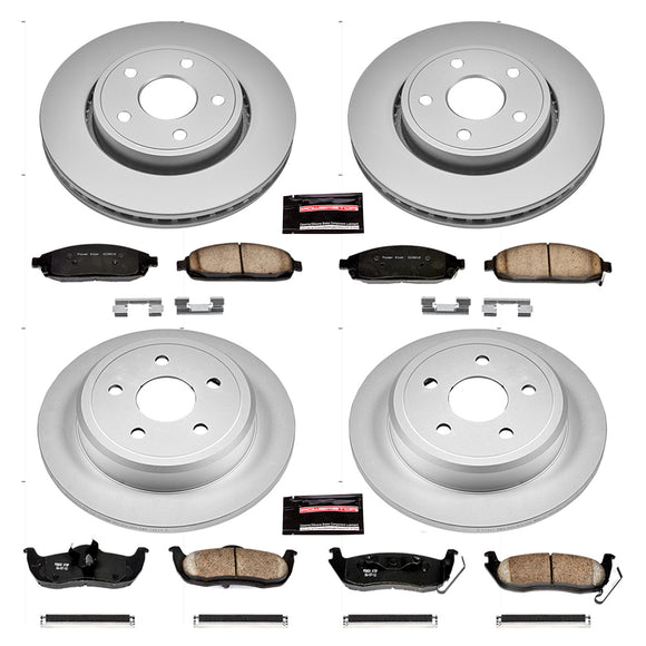 PowerStop Genuine Geomet Coated Rotor and Low-Dust Ceramic Brake Pad Kit
