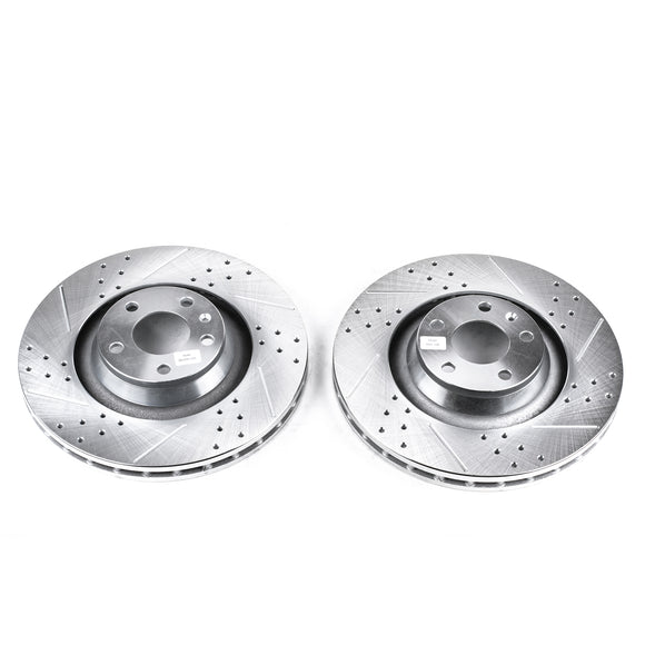 PowerStop Evolution Drilled Slotted Rotors Pair Front For Audi A6 Quattro