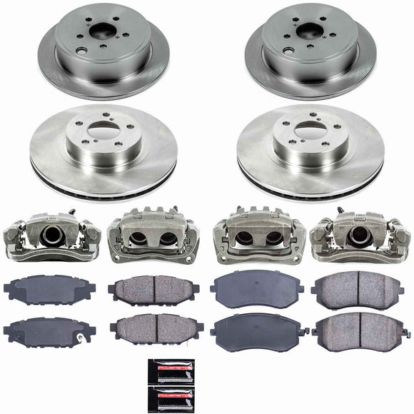 PowerStop OE Stock Replacement Low-Dust Ceramic Brake Pad, Rotor and Caliper Kit