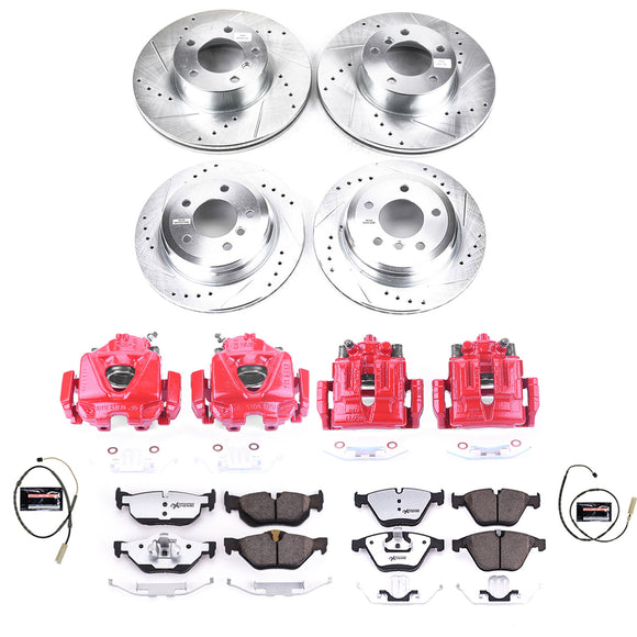 PowerStop Z26 Street Performance Ceramic Brake Pad, Drilled Slotted Rotor, and C