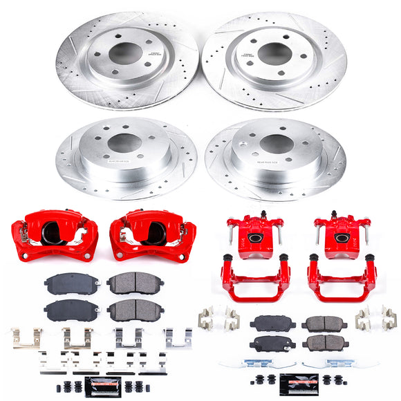 PowerStop Z23 Daily Driver Carbon-Fiber Ceramic Pads Drilled & Slotted Rotor & C