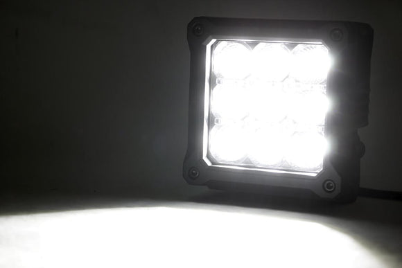 Rough Country 4" Chrome Series Square LED Cube Lights White DRL