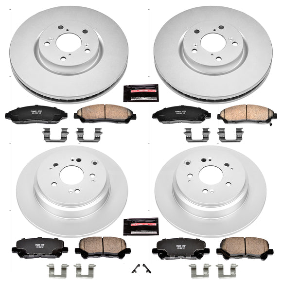 PowerStop Genuine Geomet Coated Rotor and Low-Dust Ceramic Brake Pad Kit