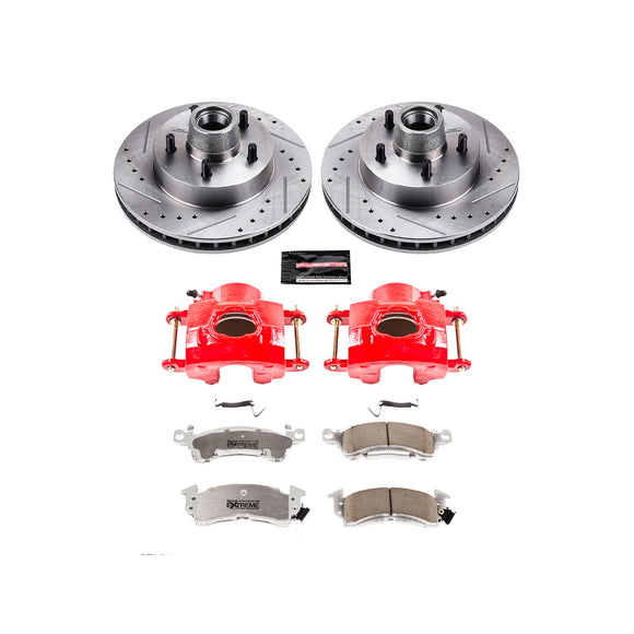 PowerStop Z26 Street Performance Ceramic Brake Pad, Drilled Slotted Rotor, and C