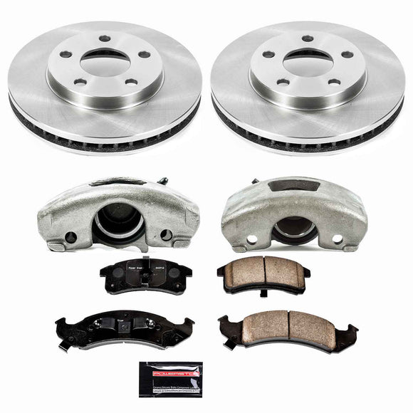 PowerStop OE Stock Replacement Low-Dust Ceramic Brake Pad, Rotor and Caliper Kit