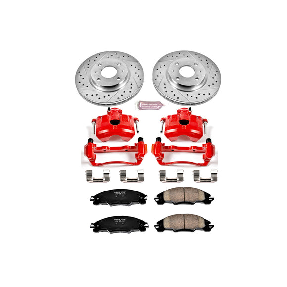 PowerStop Z23 Daily Driver Carbon-Fiber Ceramic Pads Drilled & Slotted Rotor & C