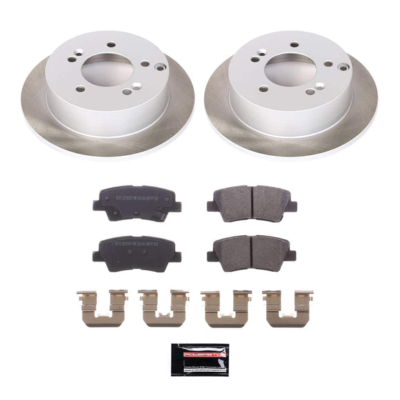 PowerStop Semi-Coated Rotor and Low-Dust Ceramic Brake Pad Kit