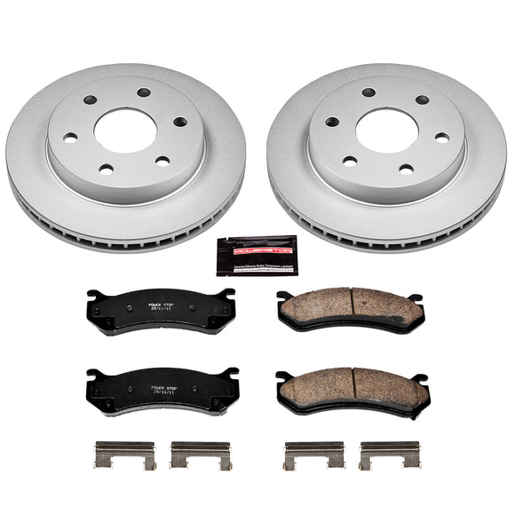 PowerStop Genuine Geomet Coated Rotor and Low-Dust Ceramic Brake Pad Kit