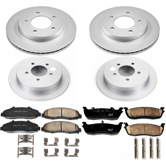 PowerStop Genuine Geomet Coated Rotor and Low-Dust Ceramic Brake Pad Kit