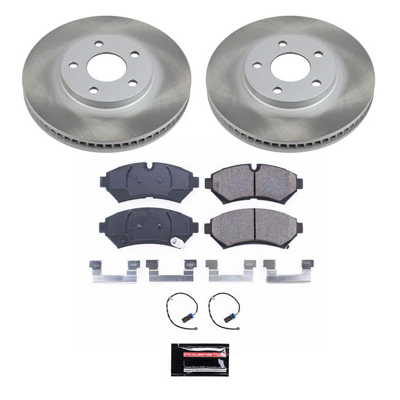 PowerStop Semi-Coated Rotor and Low-Dust Ceramic Brake Pad Kit