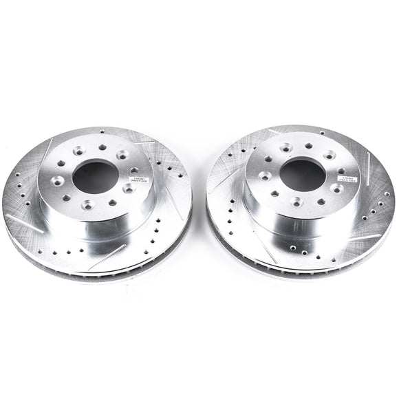 PowerStop Evolution Drilled Slotted Rotors Pair Front For Chevrolet Corvette